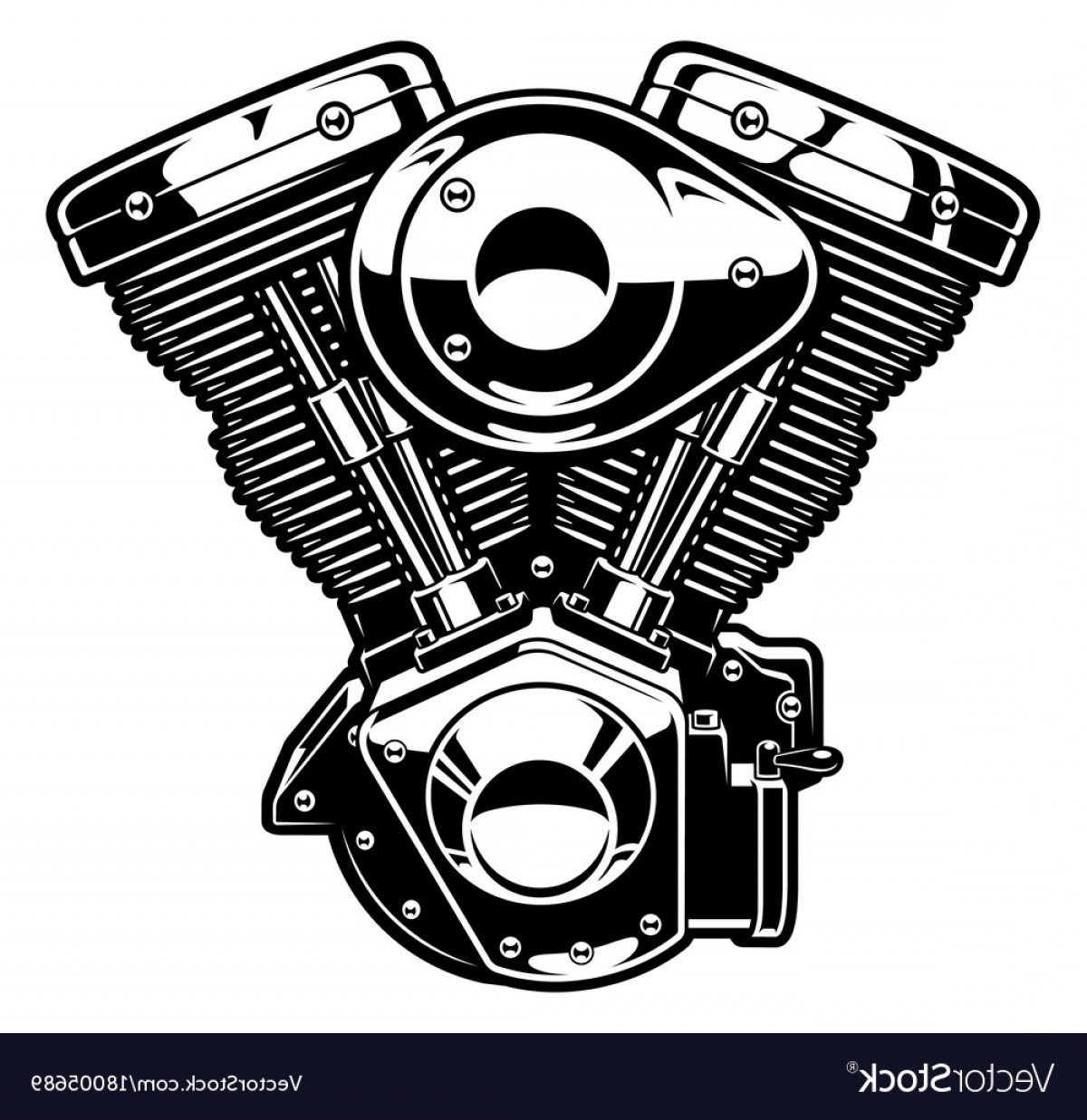 1200x1237 Monochrome Engine Of Motorcycle Vector Geekchicpro