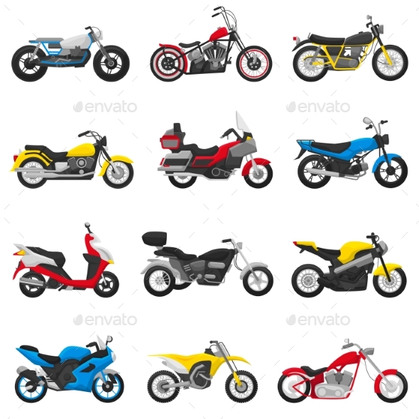 590x590 Motorcycle Vector Motorbike And Motoring Cycle By Vectoristik
