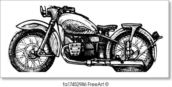 561x284 Free Art Print Of Motorcycle. . Vector Drawing Of Motorcycle