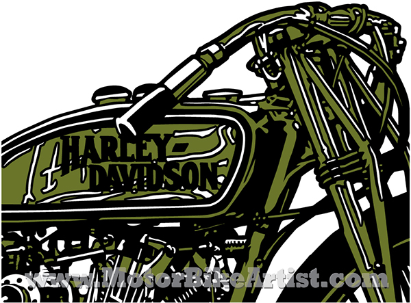 600x443 Harley Davidson Board Track Racer Motorcycle Vector Art On Wacom