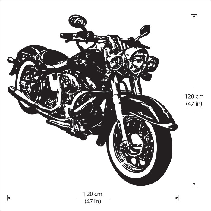 700x700 Motorcycle Vector Graphic Vinyl Wall Art Decal