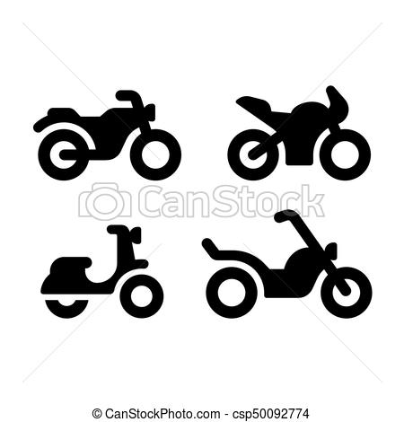 450x470 Motorcycle Icon Set. Simple And Modern Motorcycle Vector Icon Set