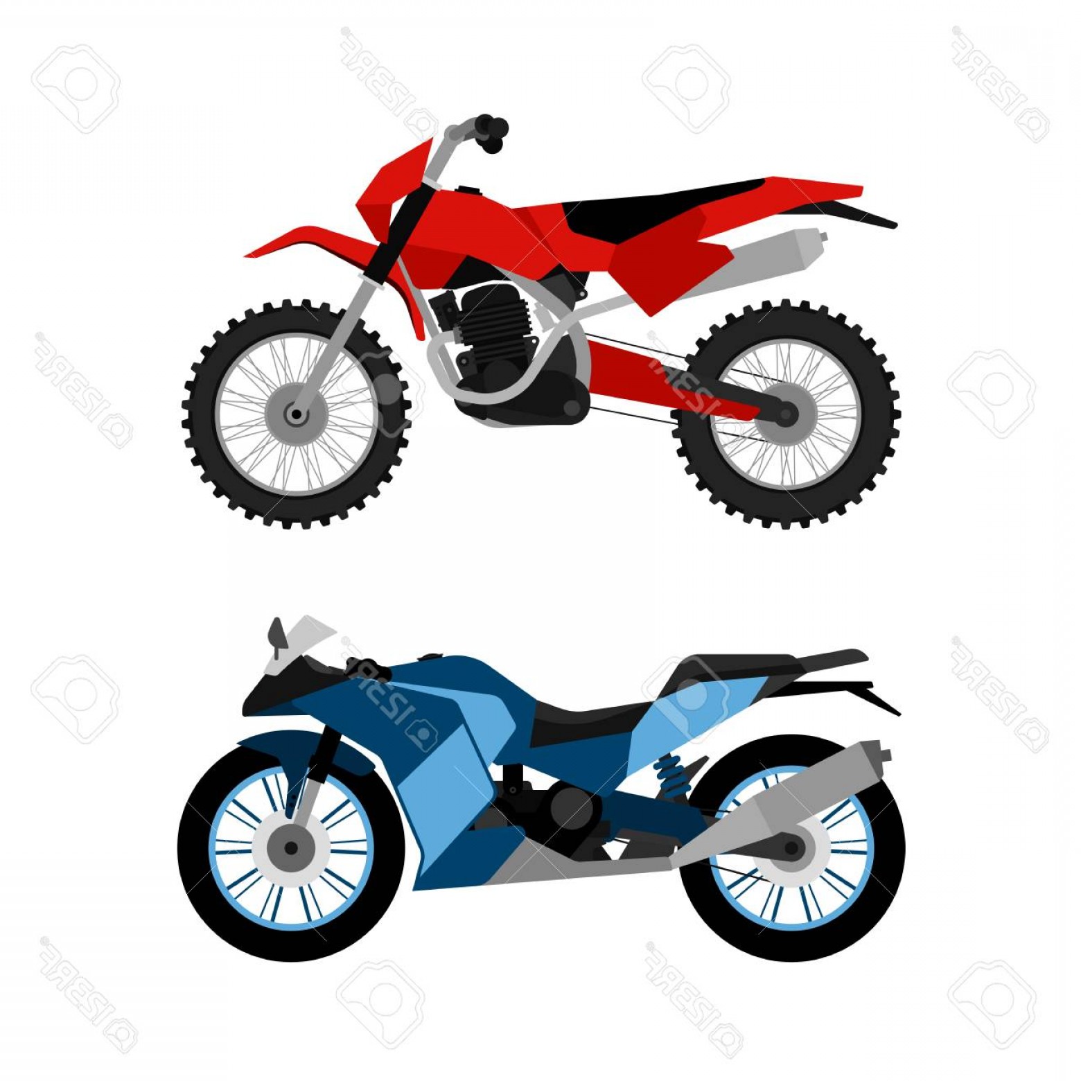 1560x1560 Photostock Vector Motorcycle Vector Set Motorbike Collection Flat