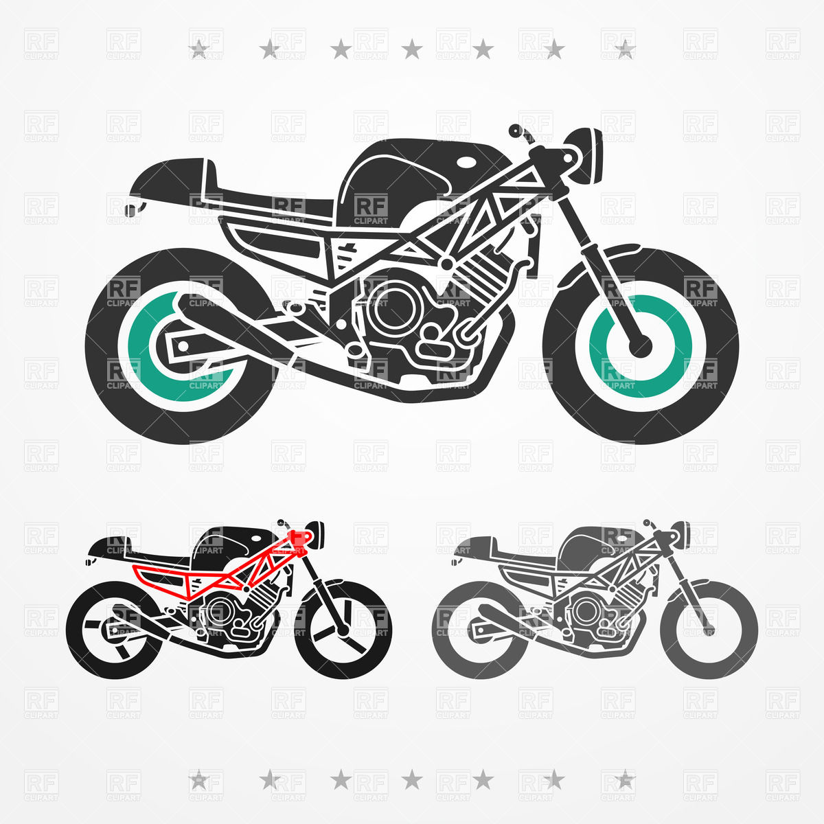 1200x1200 Stylized Silhouette Of Modern Sporting Motorcycles, Side View