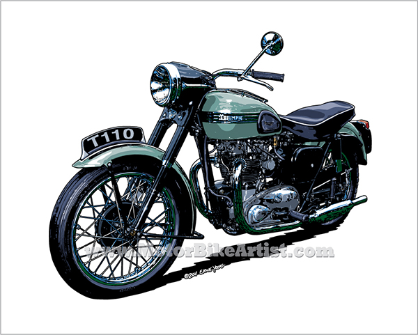 600x481 Triumph T110 Vintage Motorcycle Drawing Vector Art On Behance