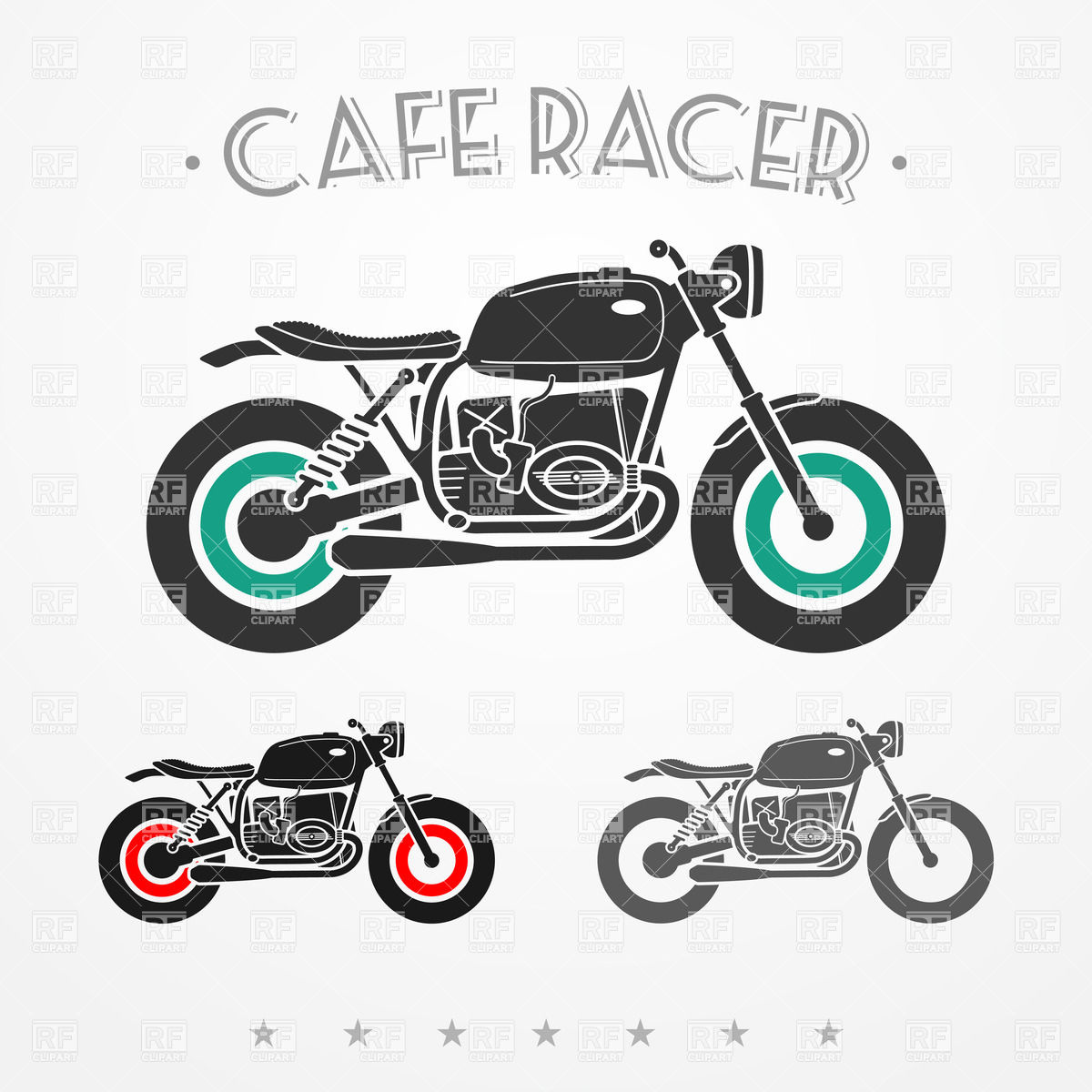 1200x1200 Vintage Flat Looking Motorcycles Vector Image Vector Artwork Of