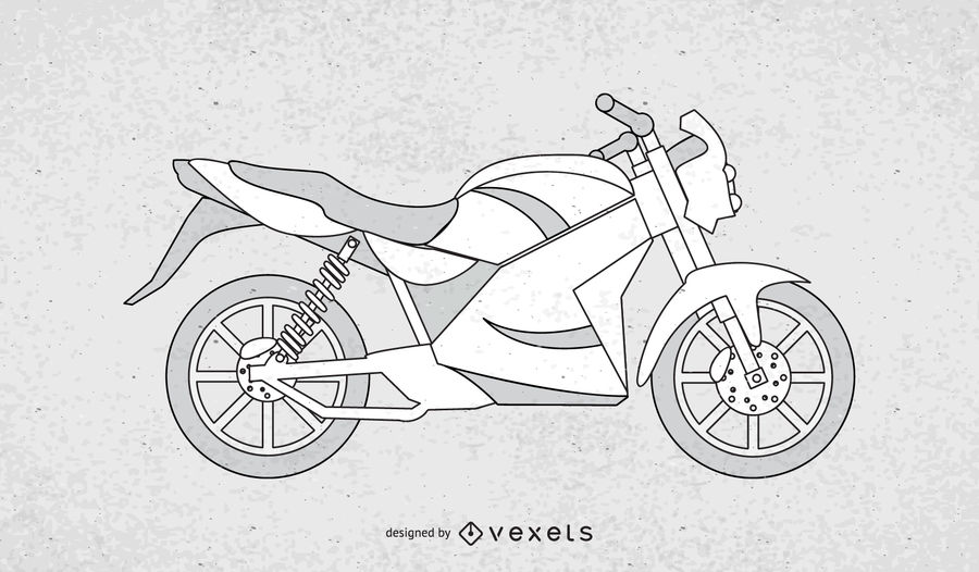 900x526 Black And White Motorcycle Vector
