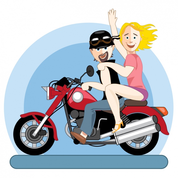 626x626 Couple On Motorcycle Vector Free Download