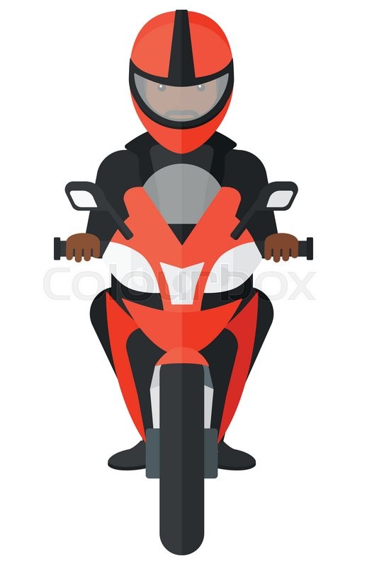 518x800 An African American Man Riding A Motorcycle Vector Flat Design