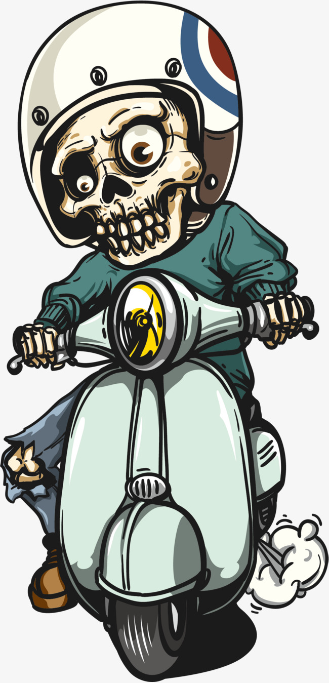 650x1349 Ride The Skeleton Of The Motorcycle, Vector Material, Skeleton Man