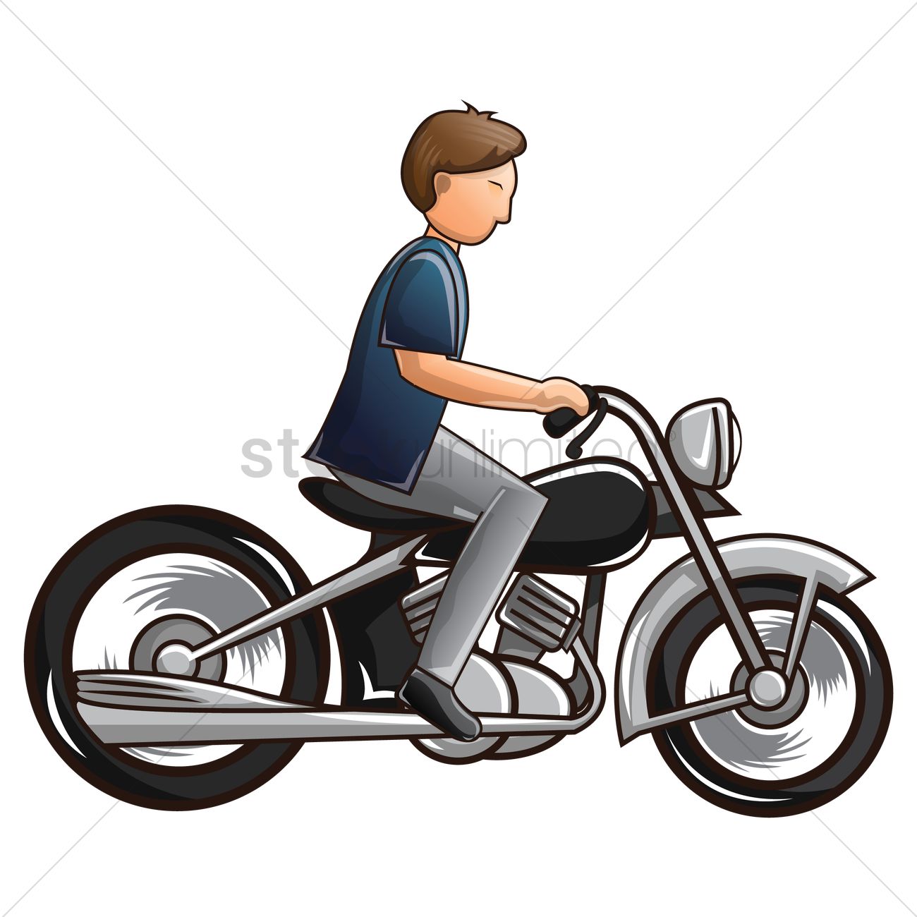 1300x1300 Man Riding Motorcycle Vector Image