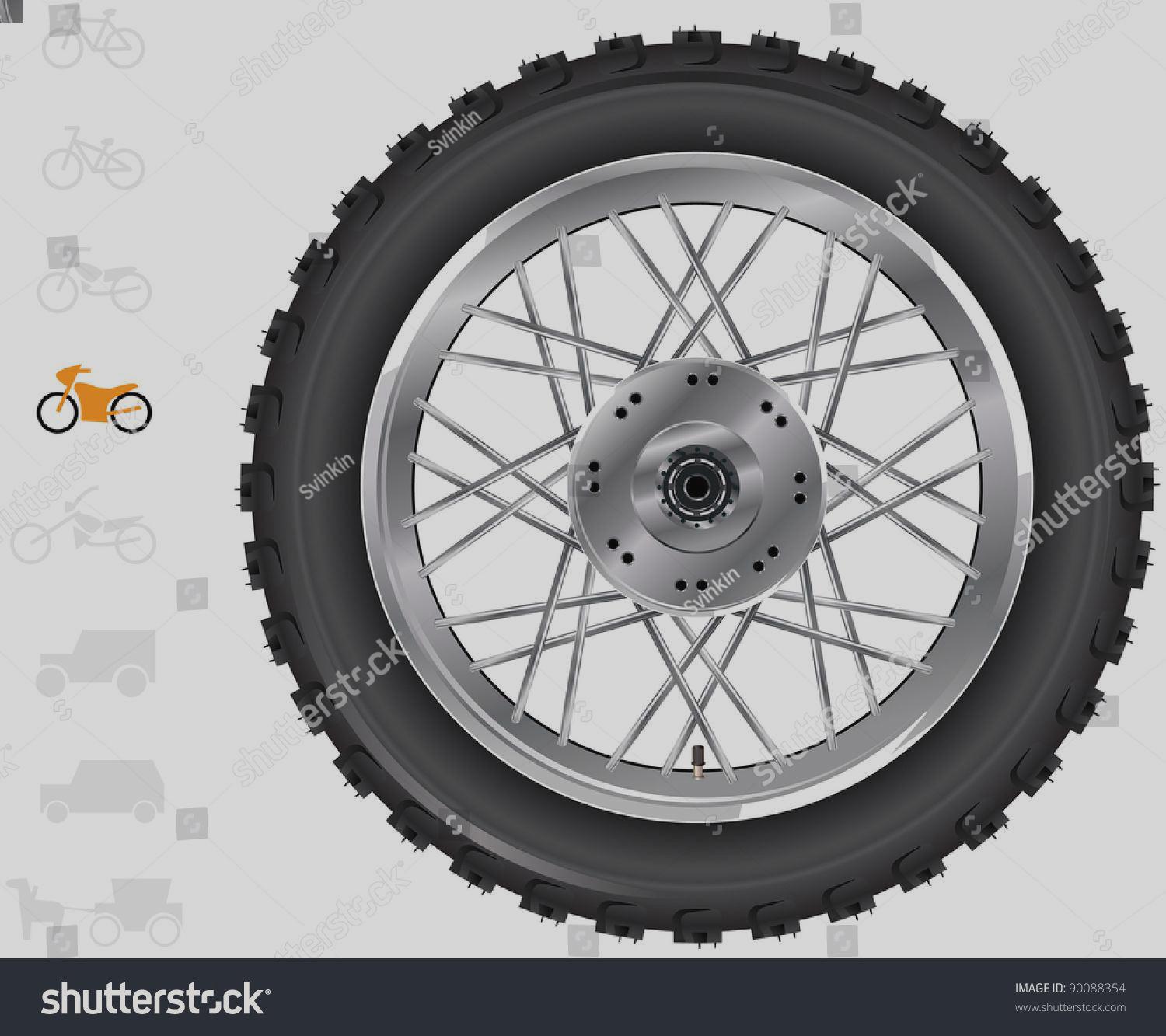 1500x1333 Motorbike Wheels Series Detailed Wheels Different Stock Vector