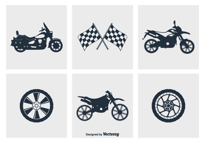 700x490 Motorcycle Silhouette Vector Icons