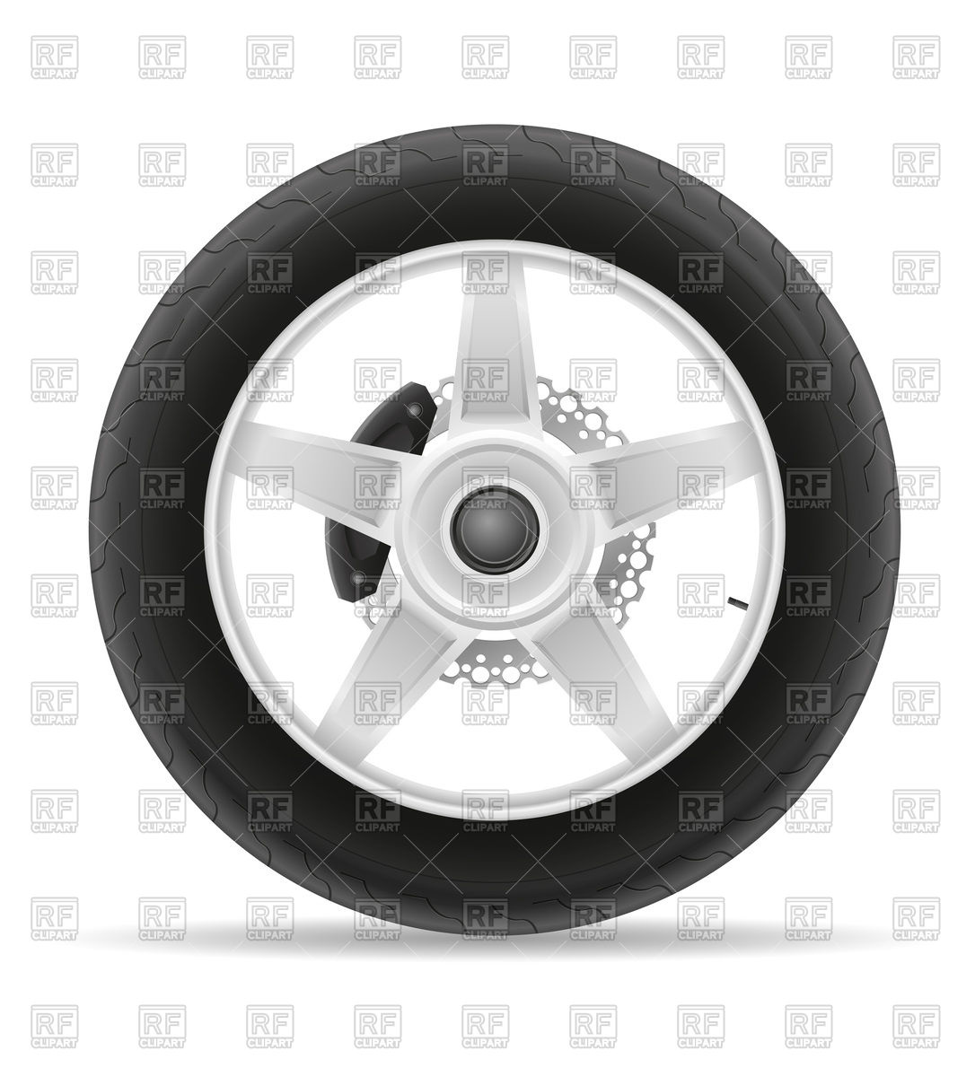 1086x1200 Motorcycle Wheel Tire With Brake Block Vector Image Vector