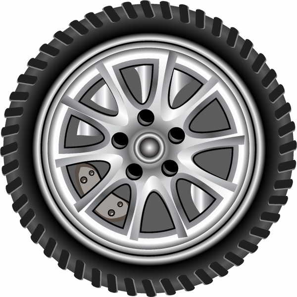 600x600 Realistic Wheel Free Vector In Adobe Illustrator Ai ( .ai
