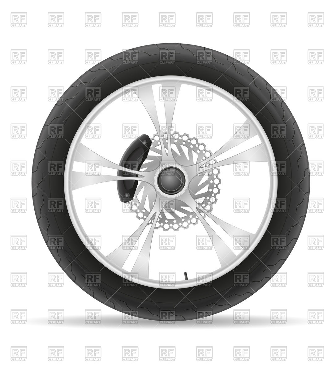 1086x1200 Sport Motorcycle Wheel Tire With Brake Block Vector Image Vector