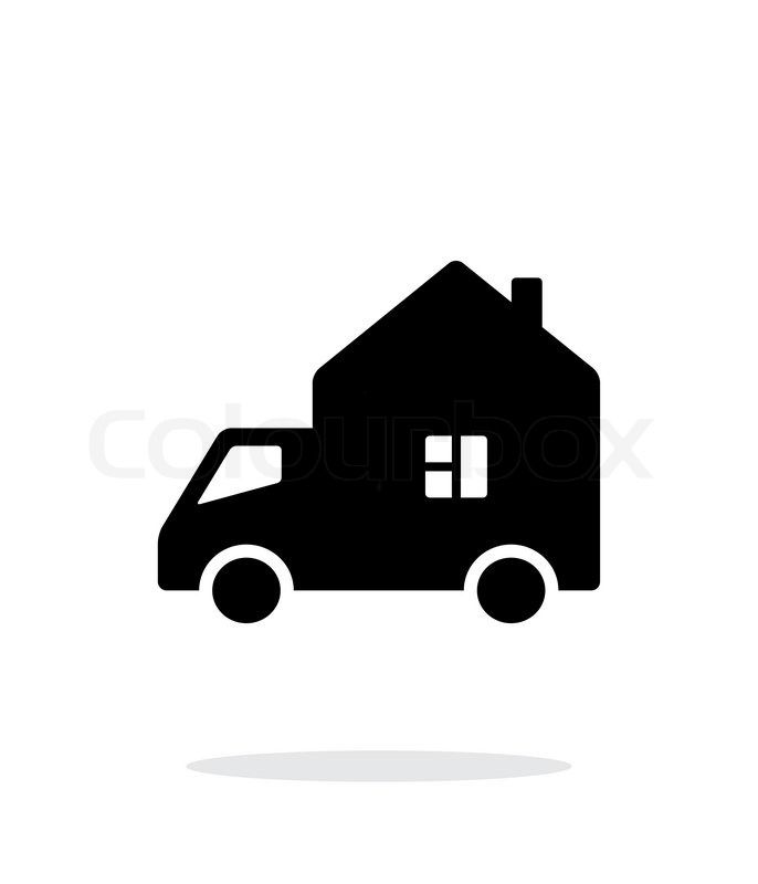 686x800 Motorhome Car Simple Icon On White Background. Vector Illustration