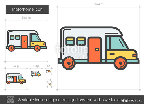 500x360 Motorhome Line Icon. Stock Image And Royalty Free Vector Files On