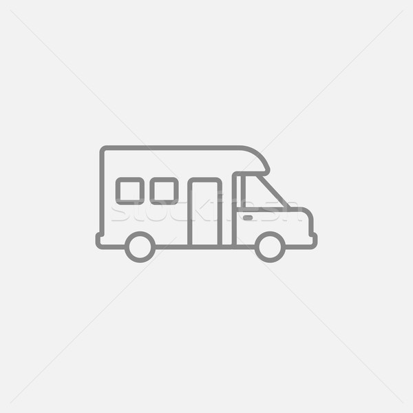 600x600 Motorhome Line Icon. Vector Illustration Andrei Krauchuk