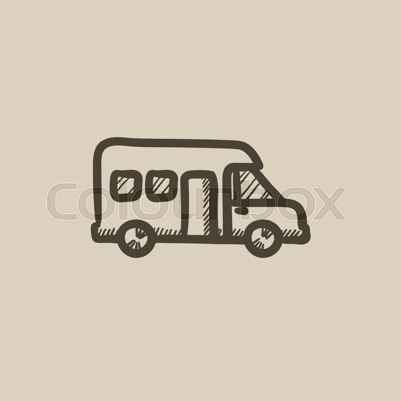 800x800 Motorhome Vector Sketch Icon Isolated On Background. Hand Drawn