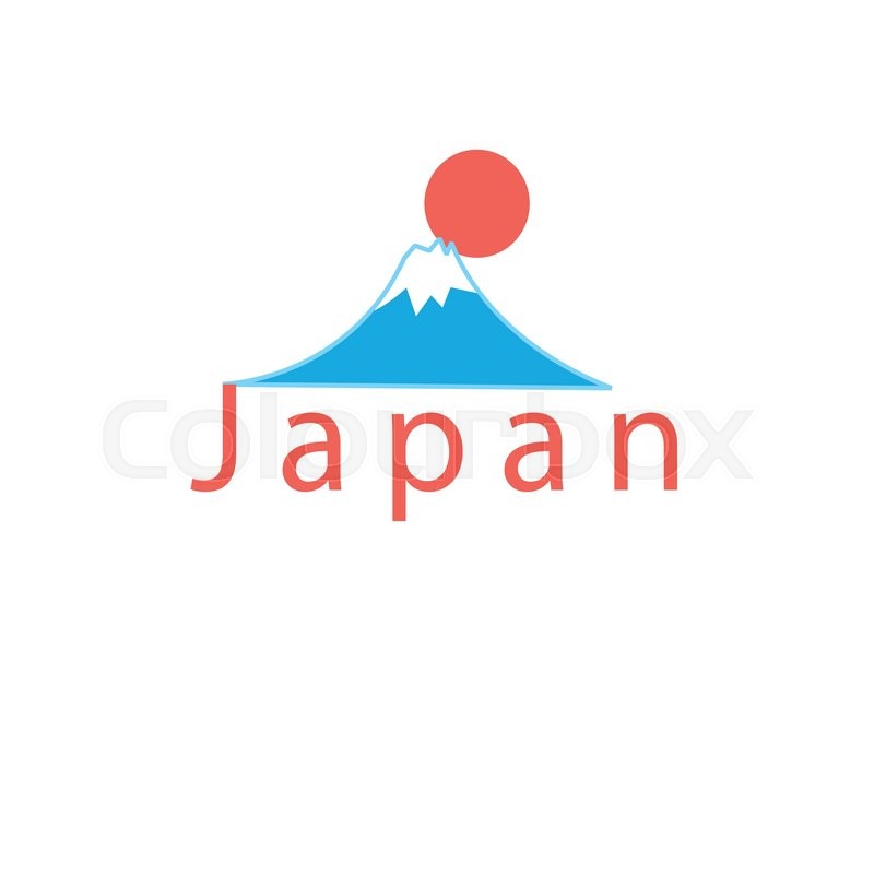 800x800 Beautiful Vector Icon With The Word Japan And Mount Fuji Stock