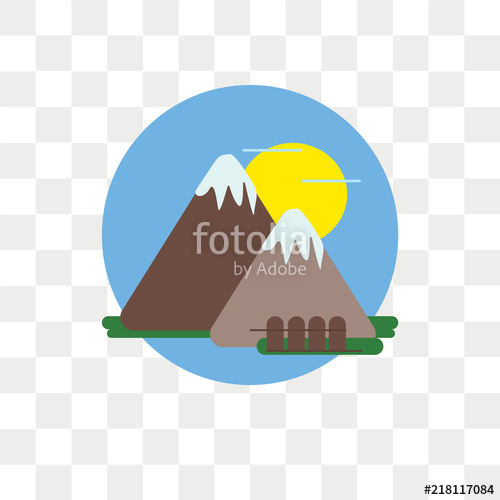 500x500 Mount Fuji Vector Icon Isolated On Transparent Background, Mount