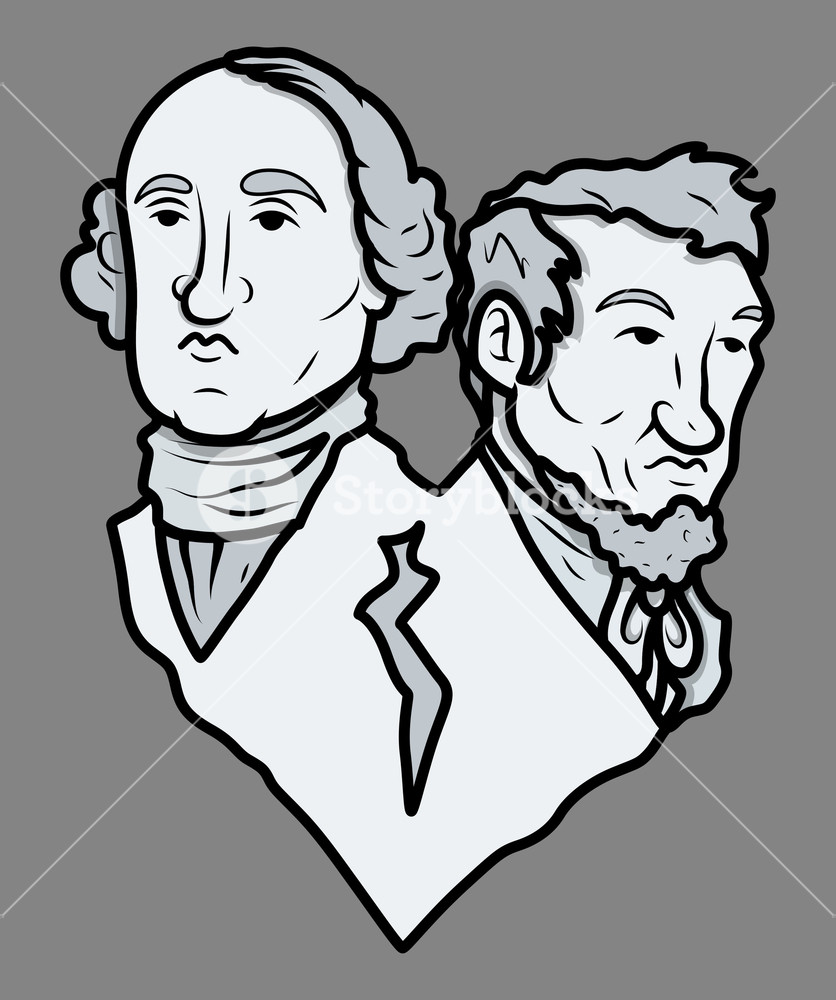 836x1000 Mount Rushmore Style Sculpture Washington And Lincoln Vector Clip