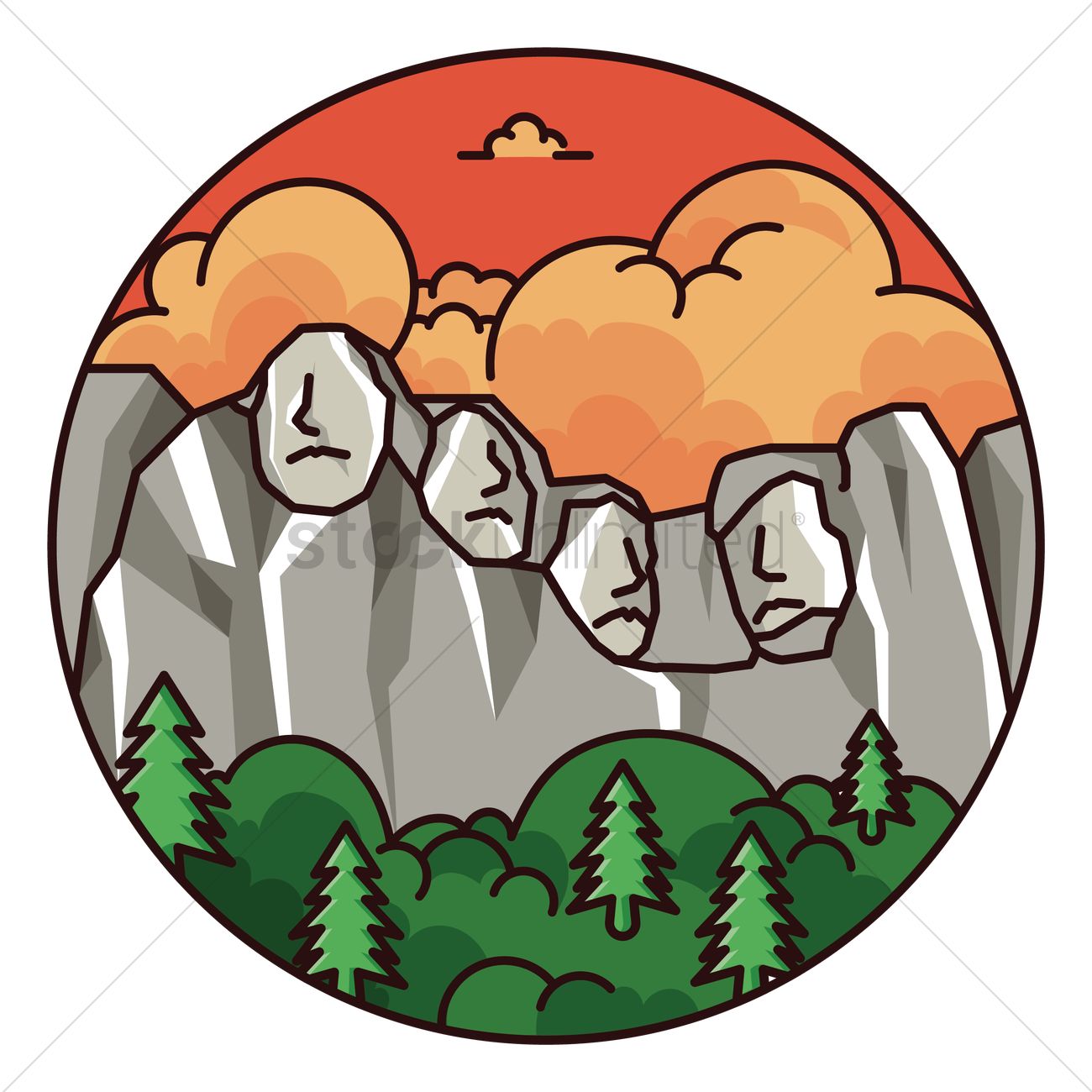 1300x1300 Mount Rushmore Vector Image
