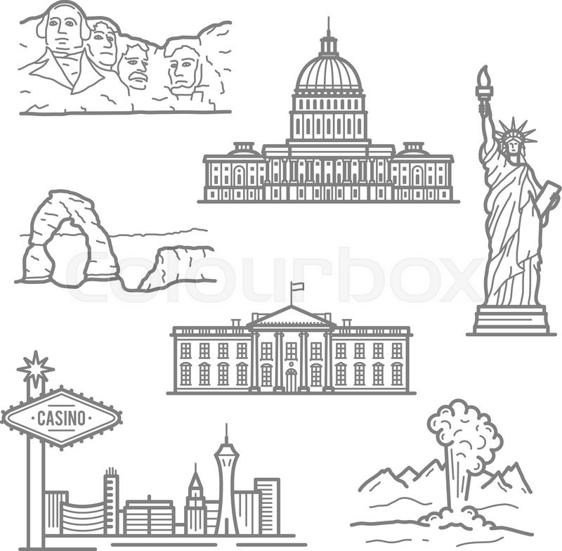 800x784 Popular National Landmarks Of Usa For Tourism Or Travel Planning