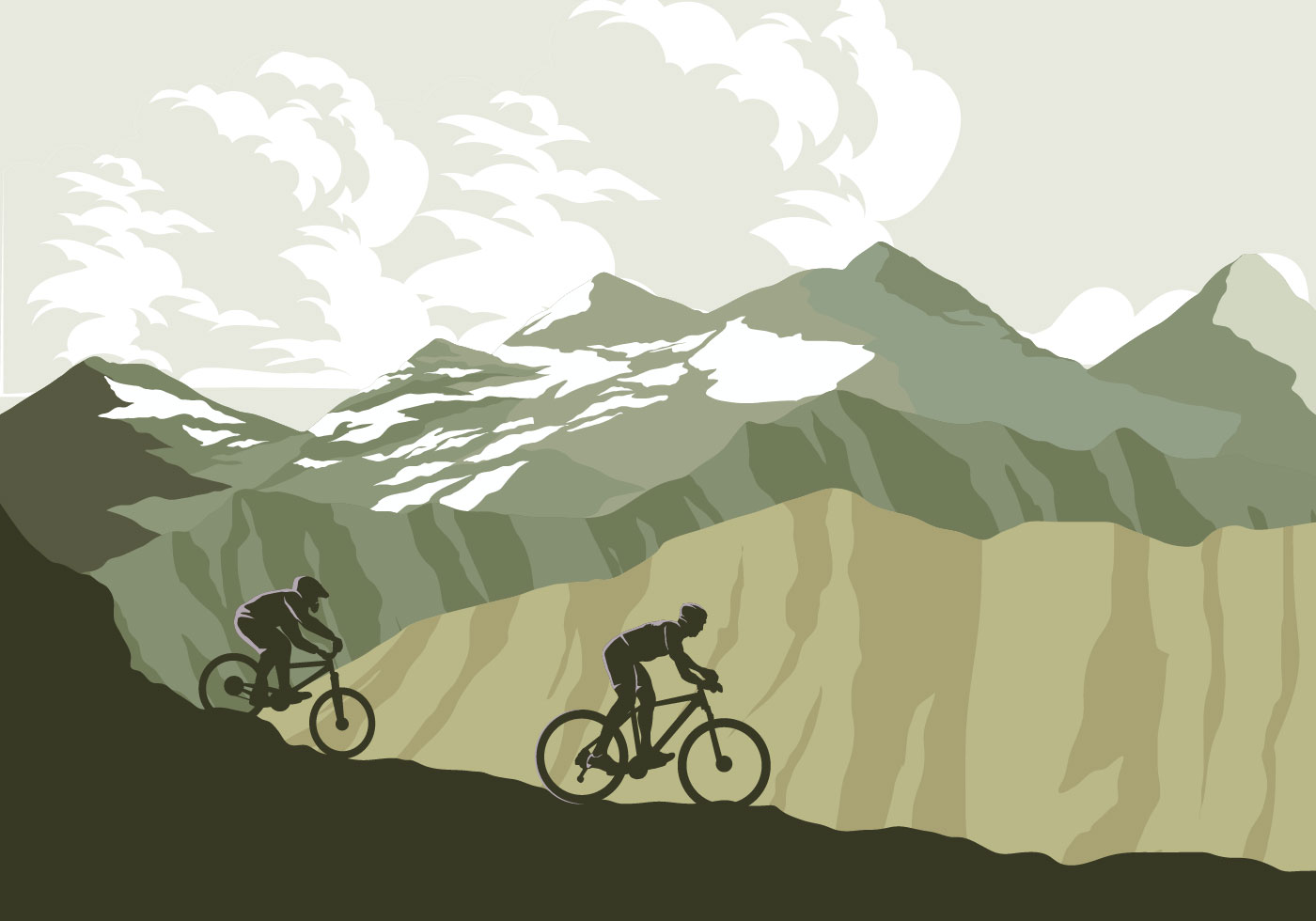1400x980 Mountain Bike Free Vector Art
