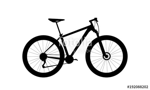 500x300 Silhouette Mountain Bike Vector Stock Image And Royalty Free