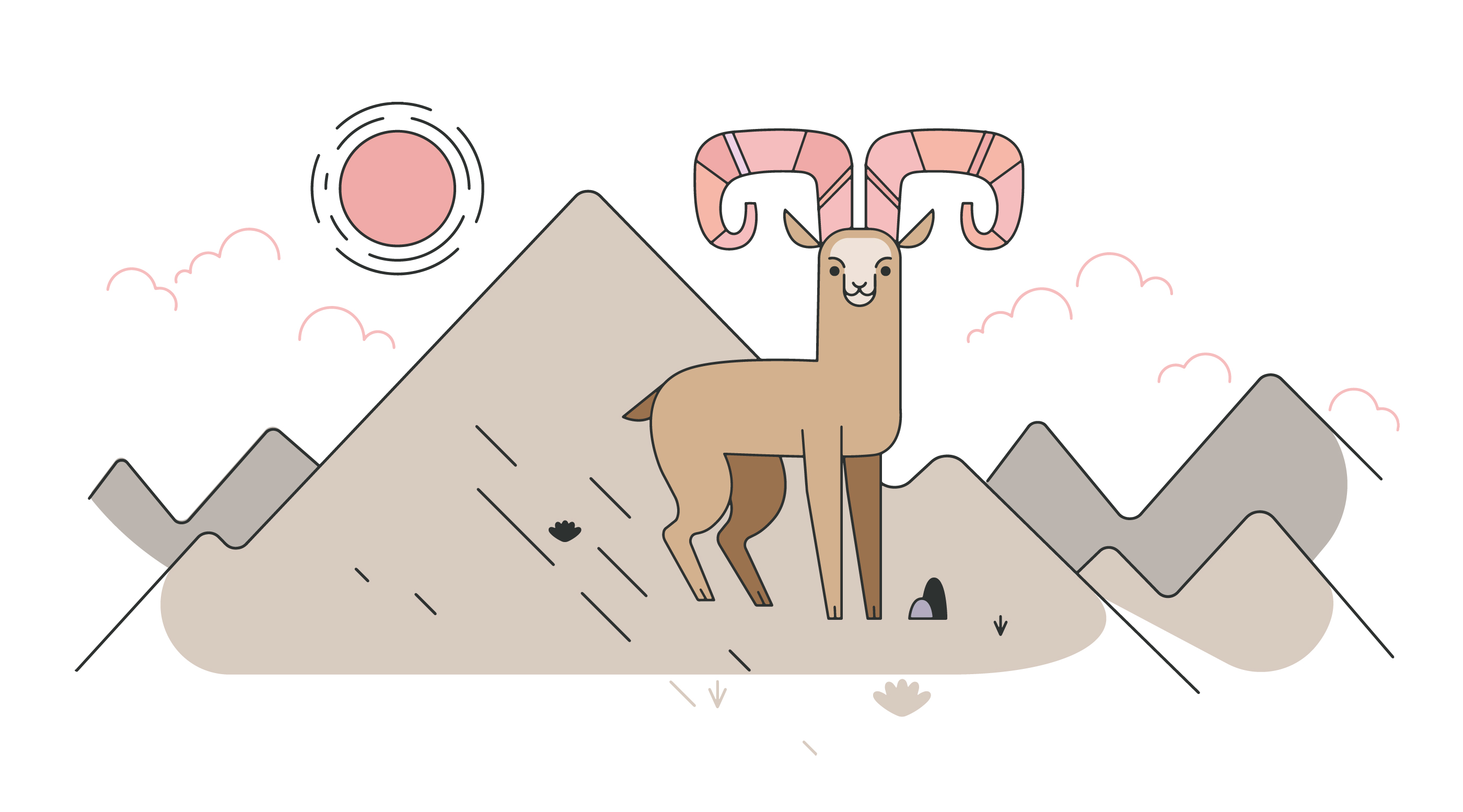 2800x1555 Mountain Goat Free Vector Art