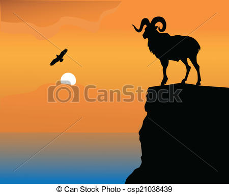 450x380 Mountain Goat On A Rock.