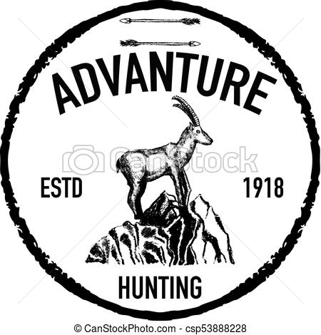 450x470 Mountain Goat Retro Logo Icon Isolated On White Background Vector