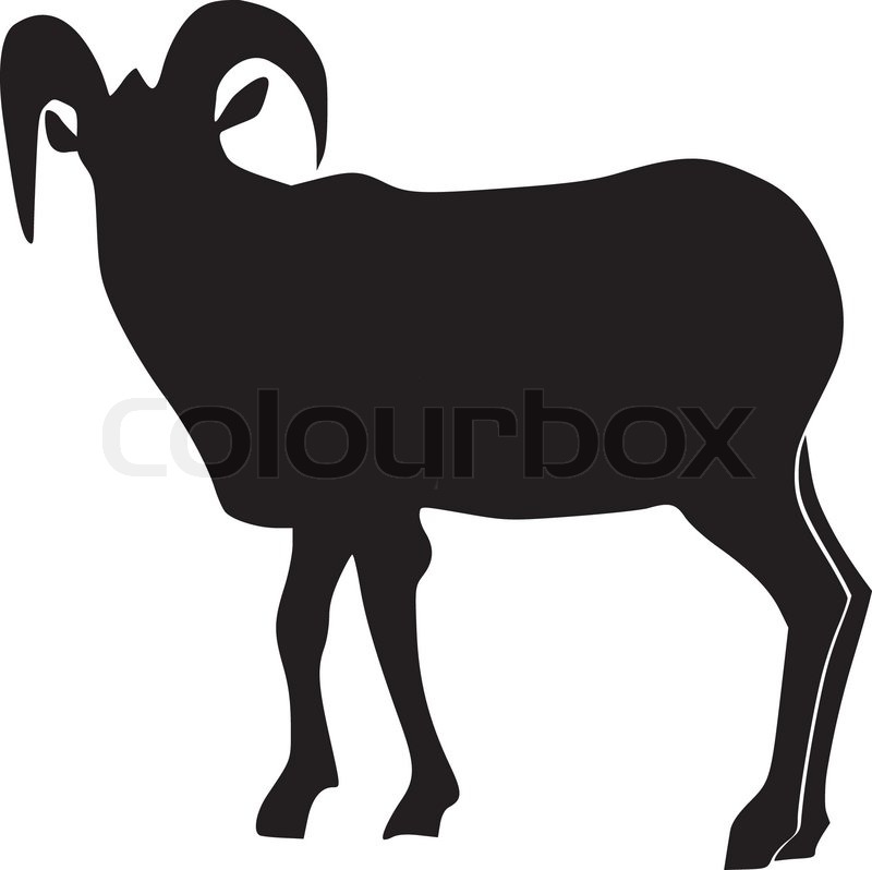 800x798 Silhouette Of Wild Mountain Goat Stock Vector Colourbox