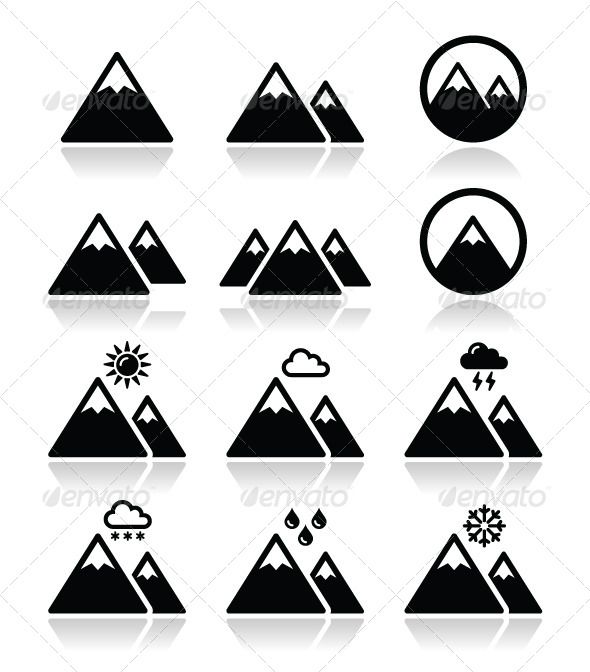 590x672 Mountain Icons Set Grafiki Icon Set, Icons And Logos