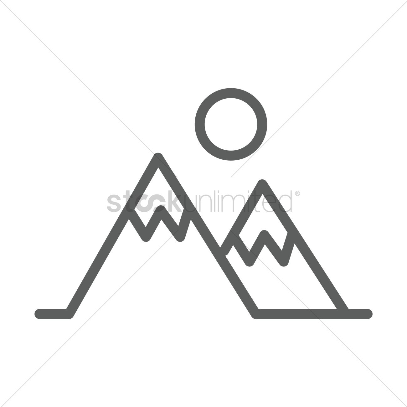 1300x1300 Mountain Icon Vector Image