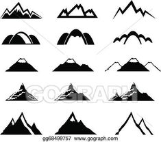 235x208 Mountain Icons Set Vector Illustration Clear Trail