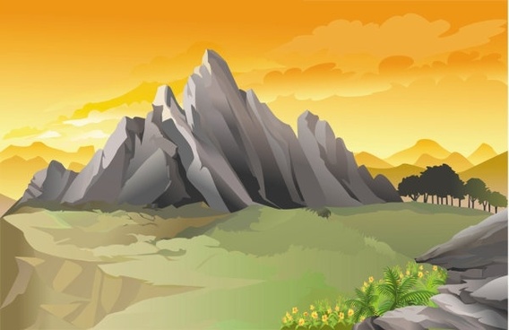 568x368 Mountain Landscape Free Vector Download (1,686 Free Vector) For