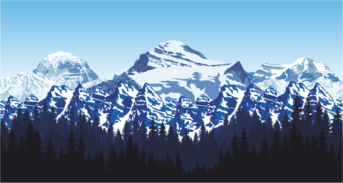 500x268 Mysterious Snow Mountain Landscape Vector Graphics 06 Free Download