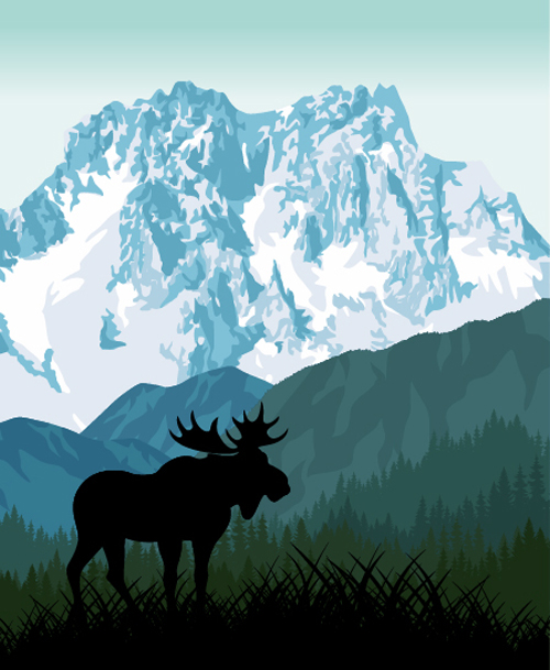 500x609 Mysterious Snow Mountain Landscape Vector Graphics 10 Free Download