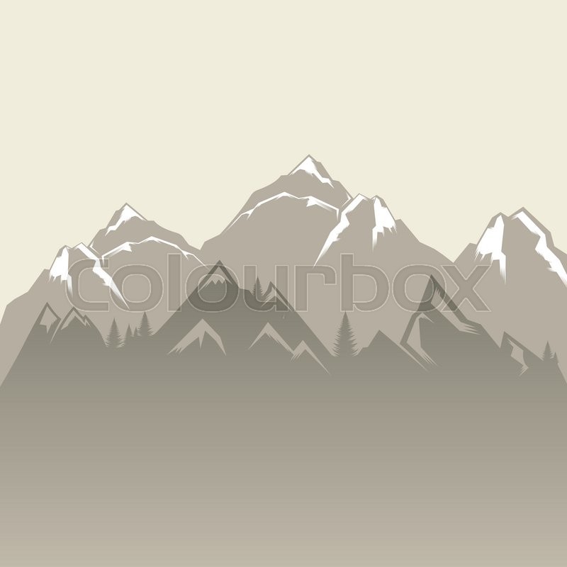800x800 Design Vector Illustration Of Mountains And Forests. Mountain