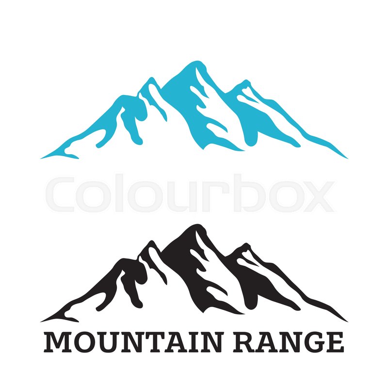 800x800 Company Logo Template With Mountain Range Silhouette Stock