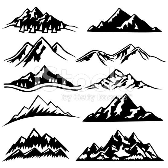 556x556 Mountain Ranges Tattoo Mountain Range, Vector Art