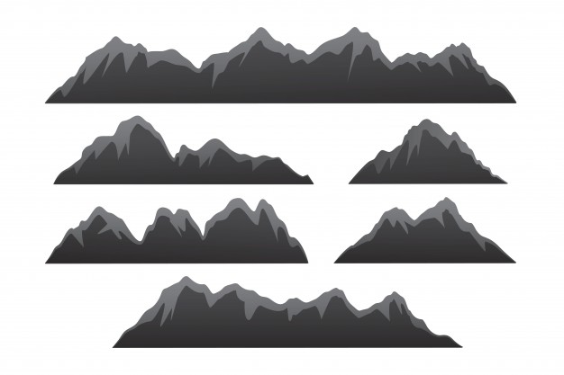 626x417 Mountain Set. Range Of Mountains Vector Illustration, Outdoor