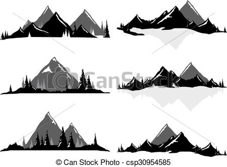 450x330 Mountain Ranges And Scenic Scenes. Various Vector Illustrations Of