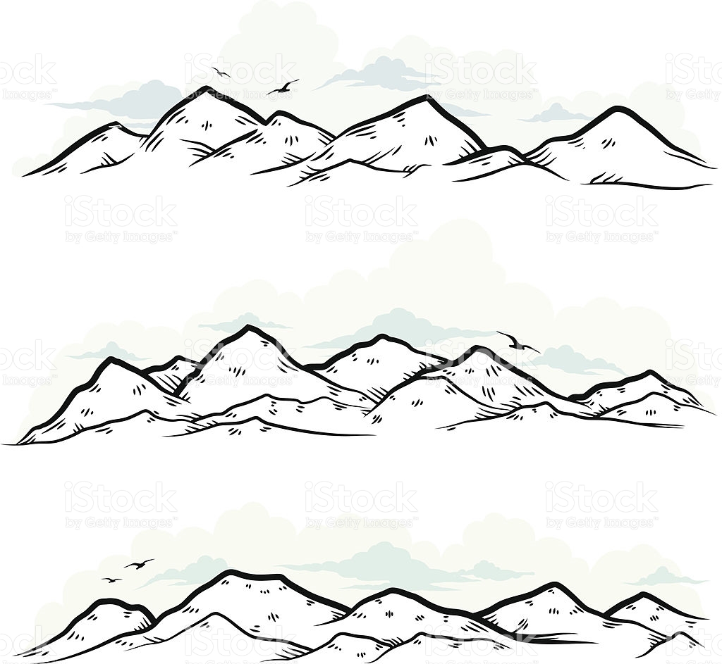 1024x943 Collection Of Mountain Range Outline Drawing High Quality