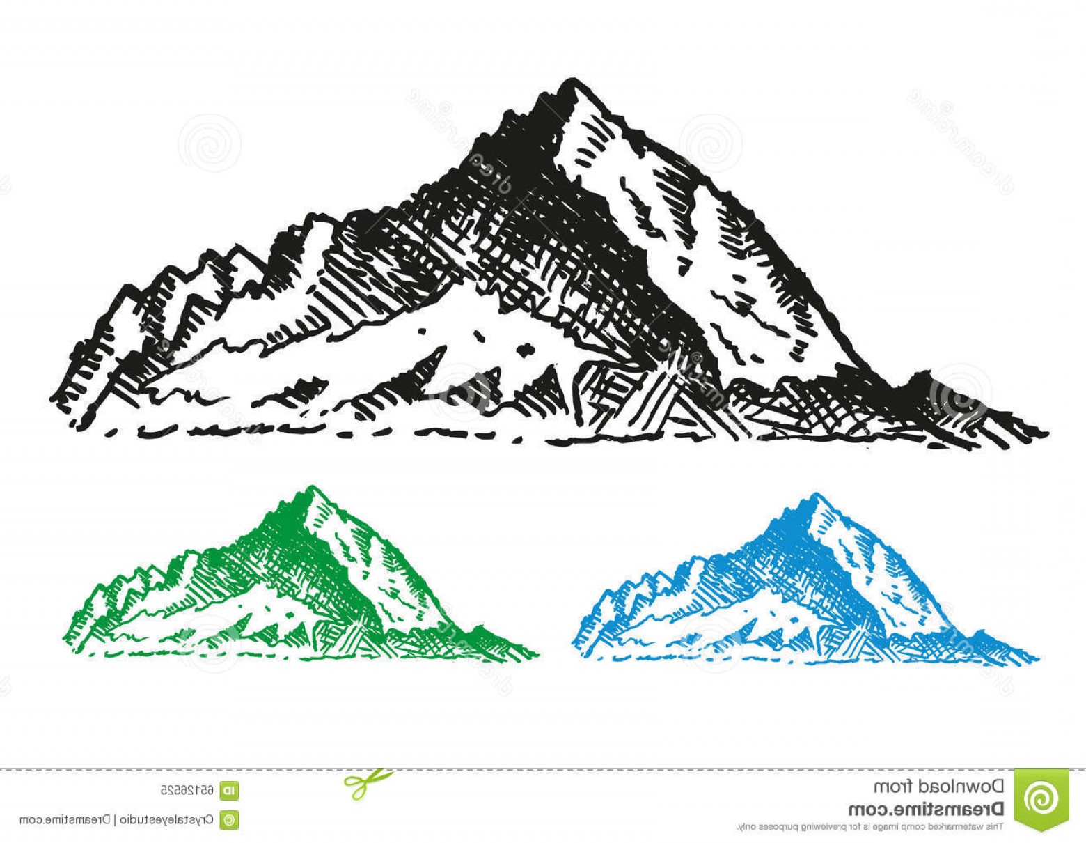 1560x1210 Stock Illustration Hand Drawn Style Mountain Range Vector Editable