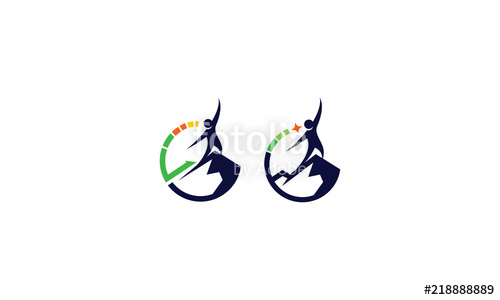 500x300 Mountain Top Successful Business Logo Vector Icon Stock Image And