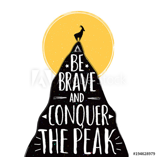 500x500 Vector Illustration With Goat Silhouette On The Top Of The